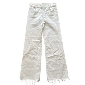 MOTHER Tomcat Roller Fray High-Rise Wide Leg Jeans Size 29 White